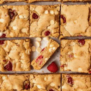 Raspberry & White Chocolate Blondies